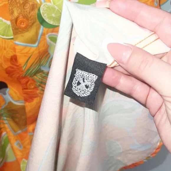 Dixxon The Anejo Short Sleeve Summer Tropical Drinking Alcoha Orange Men's Shirt - Picture 9 of 10